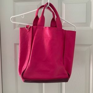 GAP pink leather tote bag